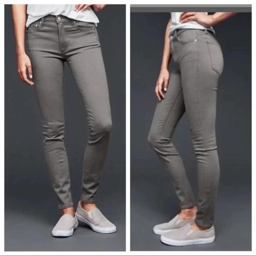 Gap true skinny high rise sateen pants shark fin gray 32s 32 short